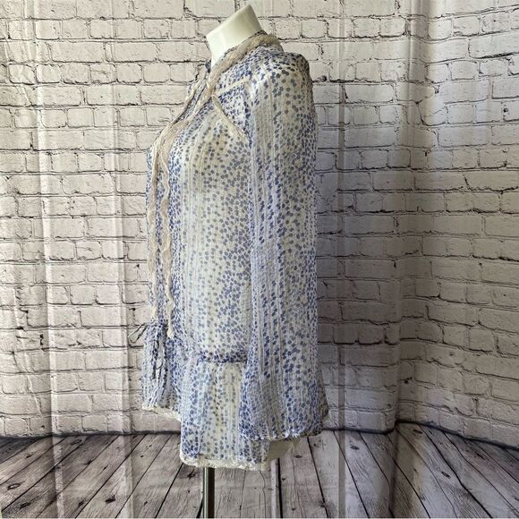 Carling in Love paris top printed ruffle button top Medium - Picture 4 of 14